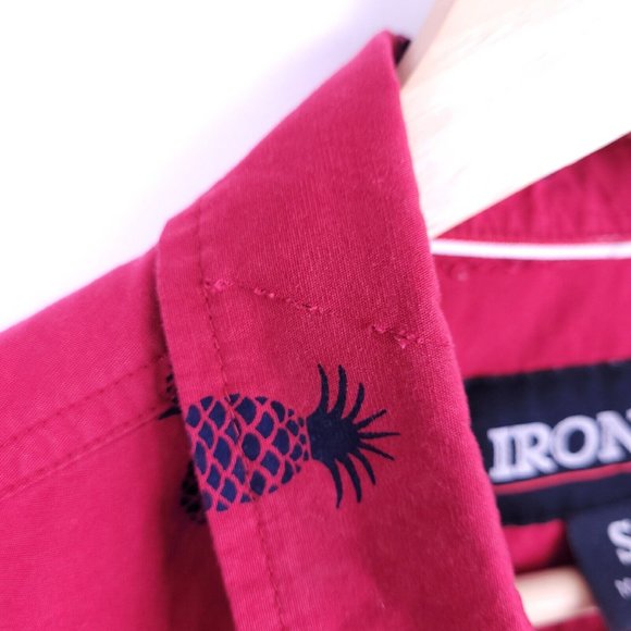 Iron Co Short Sleeve Red Pineapple Hawaiian Button Up Shirt Size S Mens & Unisex - Picture 4 of 9